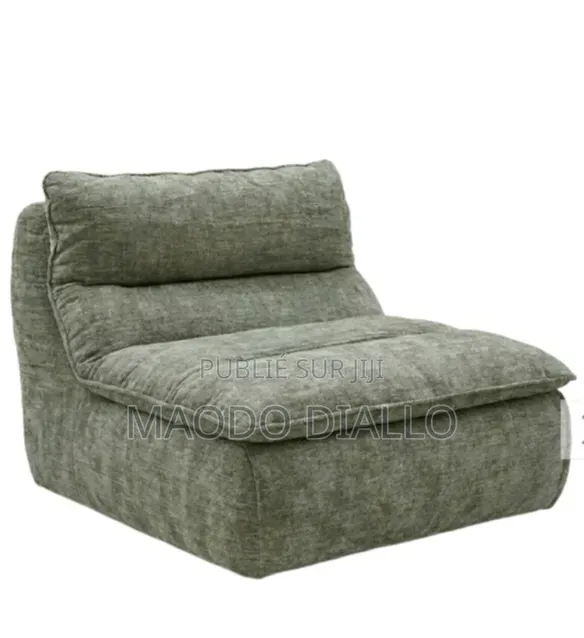 Fauteuil Gael en Tissu Chenille Vert Grisé