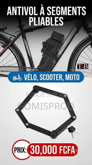 Antivol À Segments Pliables Pour Vélo, Vélo Electrique, Scooter, Moto