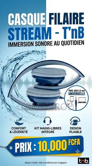 Casque Filaire STREAM, Prise Jack 3,5 Mm, Bleu