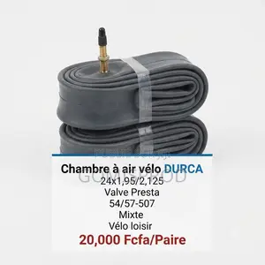 Chambre À Air Vélo DURCA - 24x1,95/2,125 - Valve Presta - Vélo Loisir