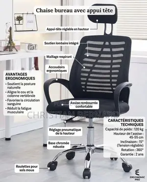Chaise Bureau Avec Appuie Tête