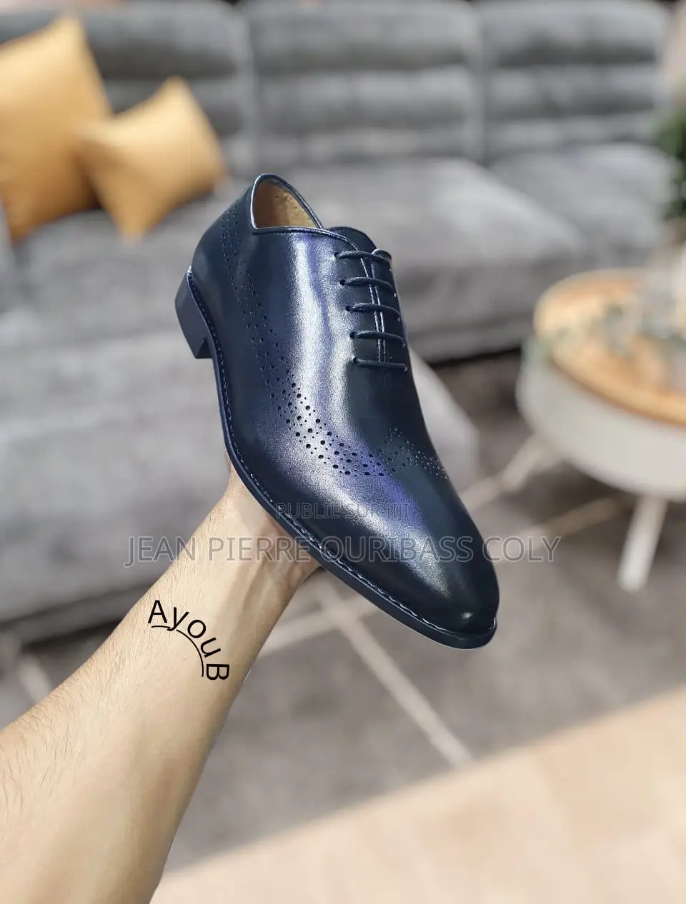 Chaussure Homme Derby en Cuir Noir – Élégance Classique