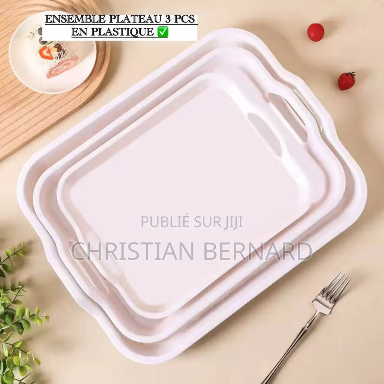 Ensemble De 3 Plateaux De Service Multifonctions