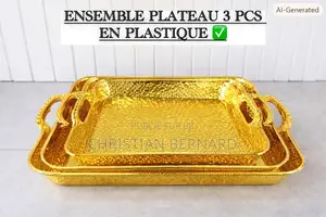 Ensemble De 3 Plateaux De Service Dorés – Chic, Prestige Praticité