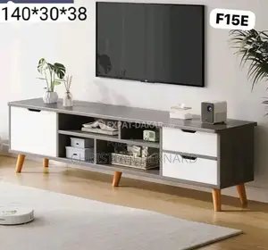 Meuble TV Bas Grand Rangement – 3 Tiroirs Niche Ouverte