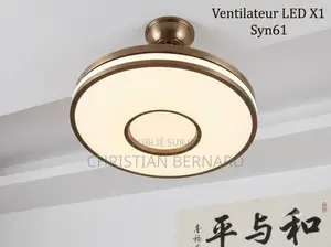 Ventilateur De Plafond Plafonnier LED – Design Doré, Silencieux