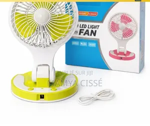 Mini Ventilateur Rechargeable Électrique Avec Lampe LY-5580