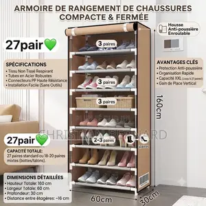 Armoire Rangement Chaussures 9 Niveaux – Jusqu'à 27 Paires !