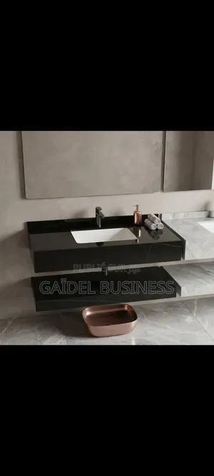Meuble De Salle De Bain Suspendu Effet Marbre Noir Vasque