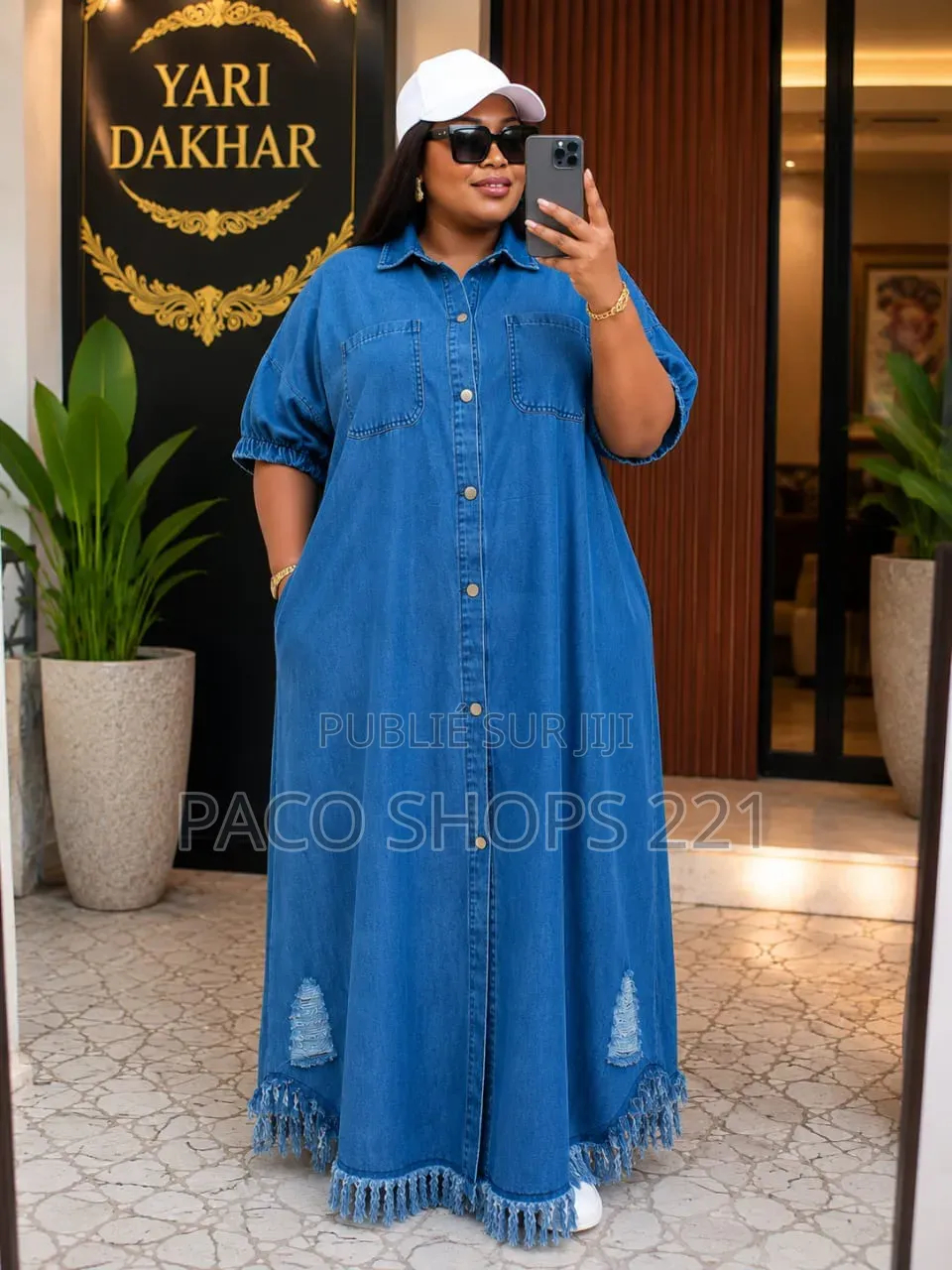 Robe Denim Élégance Royale