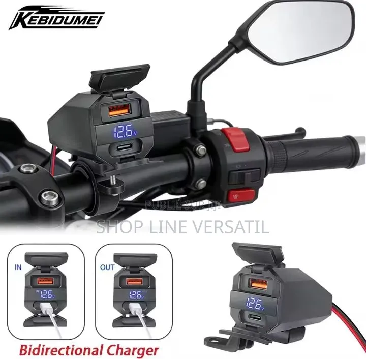 Prise USB Pour Moto 12V Avec Voltmètre