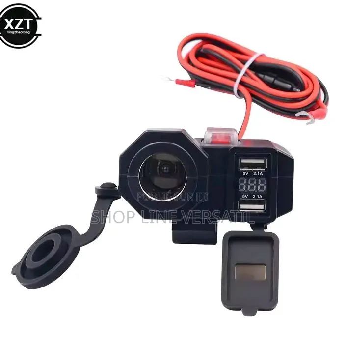 Prise USB Pour Moto 12V Avec Voltmètre