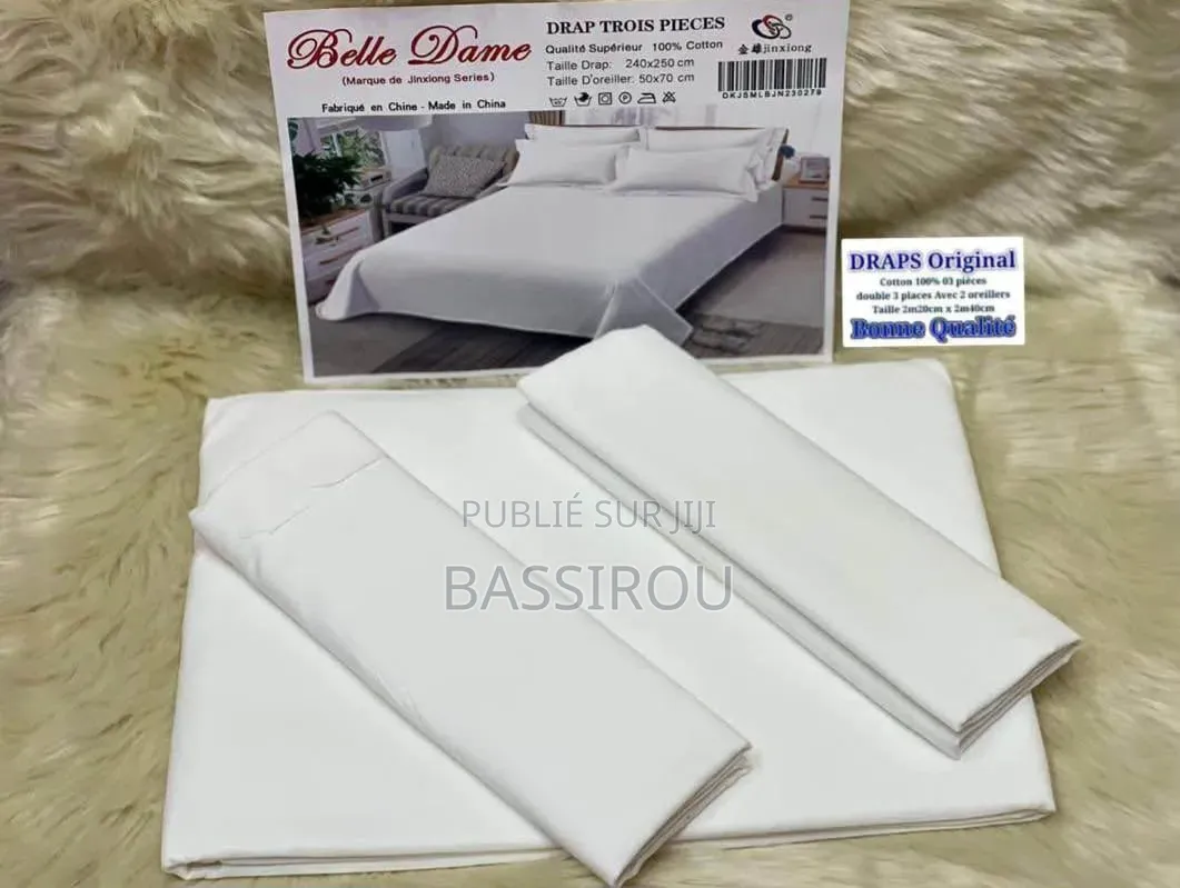Superbe Draps Blanc Cotons