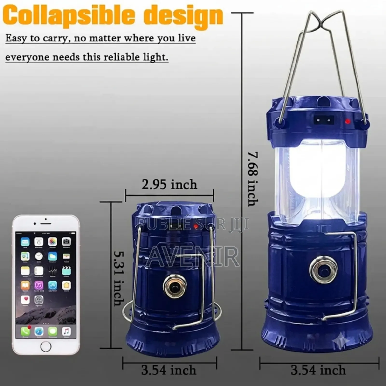Lampe LED Rechargeable Multifonction Avec Recharge Solaire