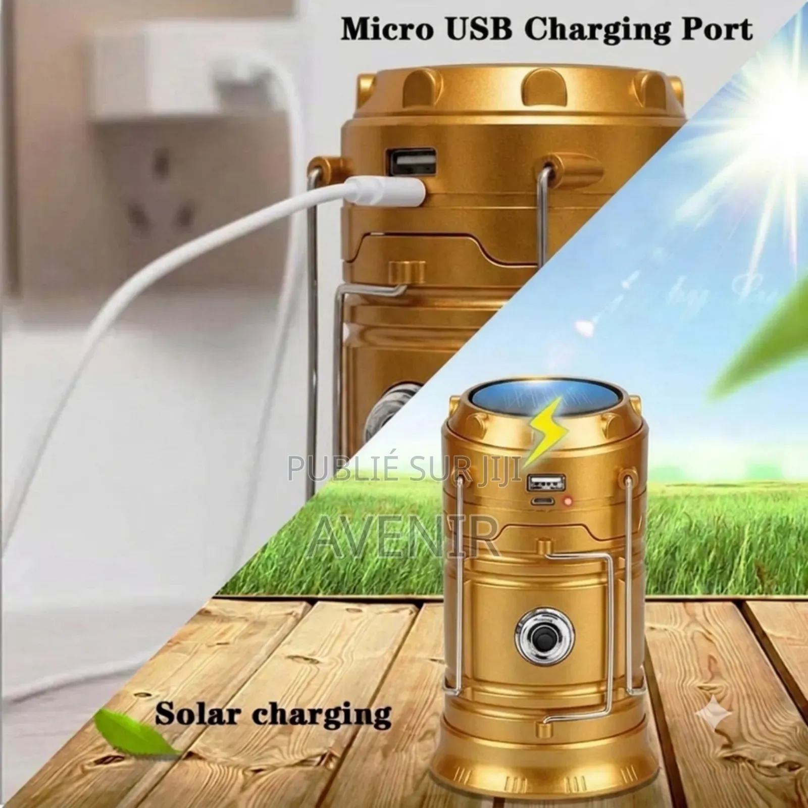 Lampe LED Rechargeable Multifonction Avec Recharge Solaire
