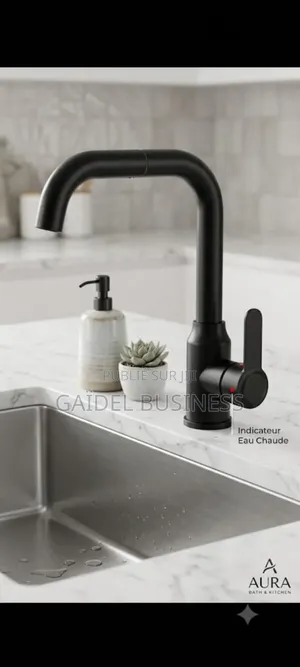 DRobinet Mitigeur De Cuisine Et Lavabo Noir Mat