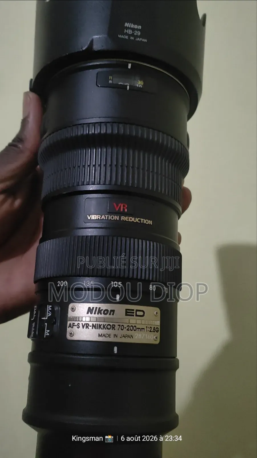Objectif Nikon 70-200mm F2.8