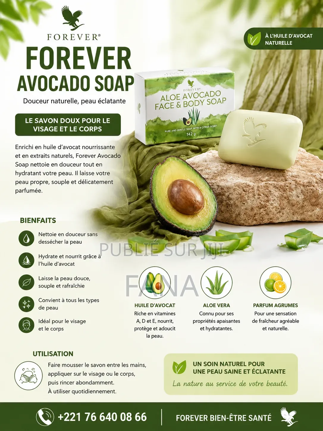 Forever Aloe Avocado Body and Face Soap