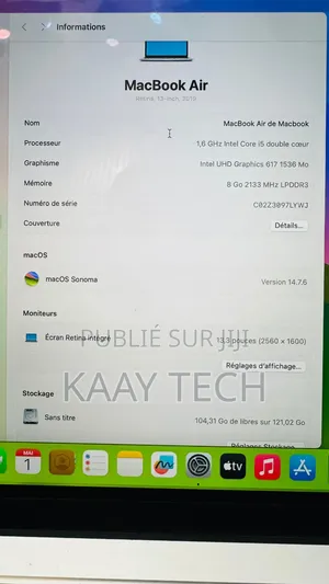 Nouveau Apple MacBook Air 2019 8GB Intel Core i5 SSD 128GB