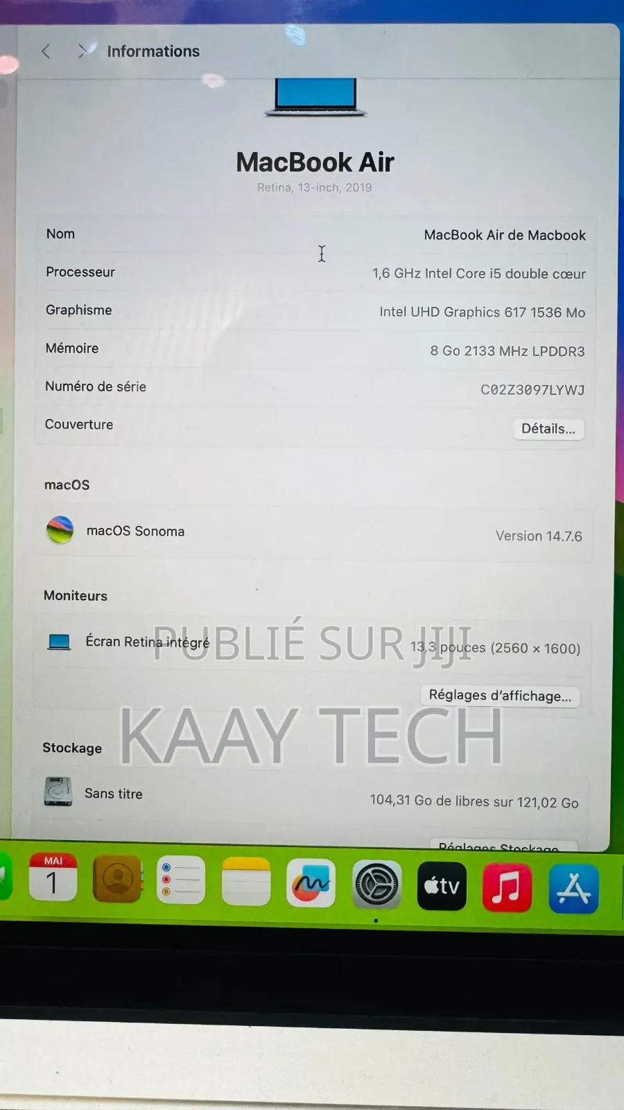 Nouveau Apple MacBook Air 2019 8GB Intel Core i5 SSD 128GB