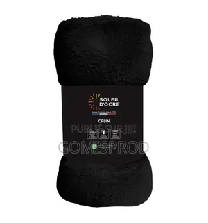 Couverture Flanelle 220x240 Cm Calin Noir, Par Soleil d'Ocre