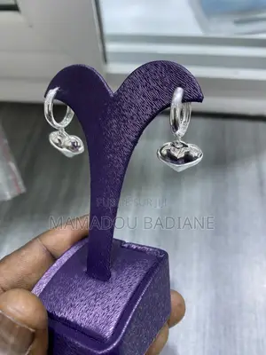 Boucles D’oreilles Forme De Coeur en Argent Importé