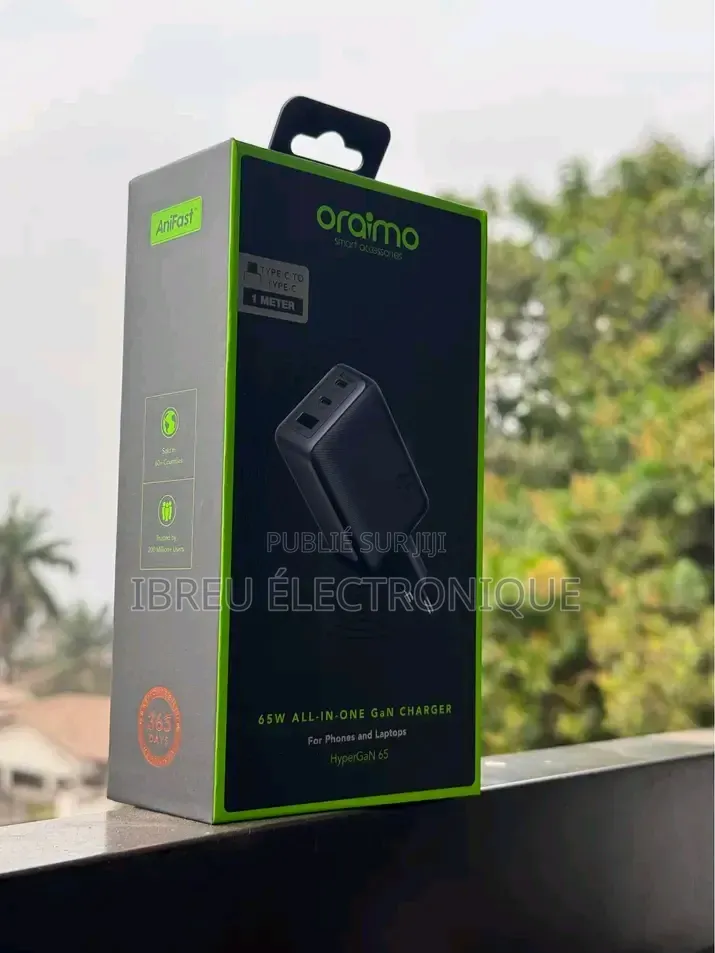 Oraimo Hypergan 65w Chargeur Rapide Gaν Pour Ordinateur Et Tel