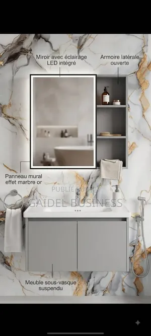 Ensemble Salle De Bain Design Suspendu Avec Miroir LED
