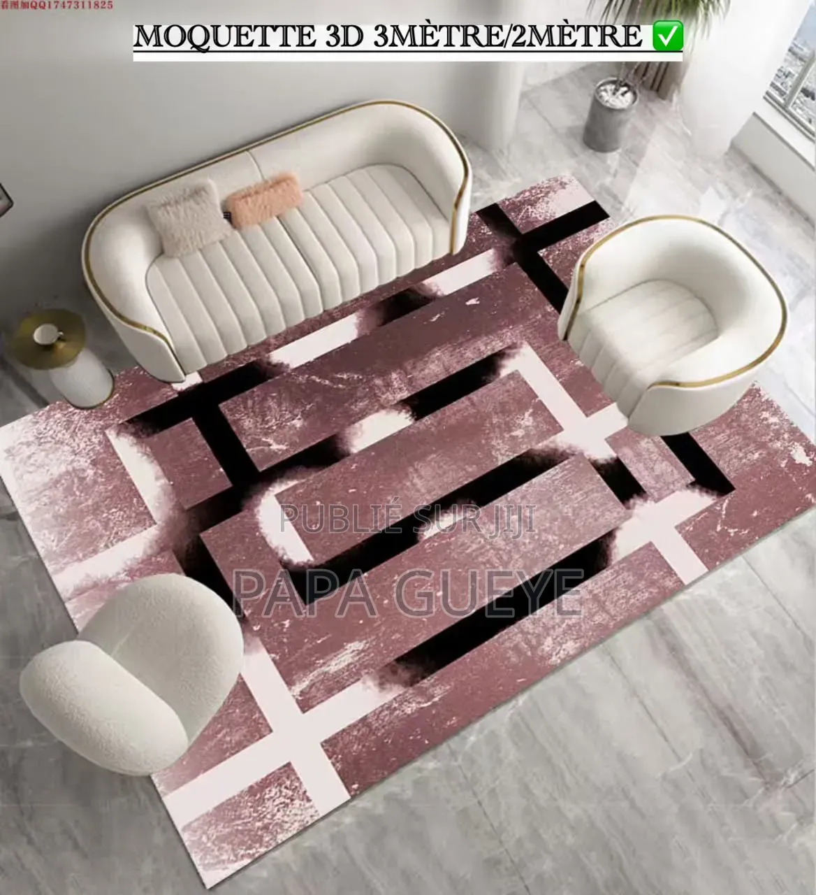 Tapis Salon Moderne 3D Antidérapant 160x230cm