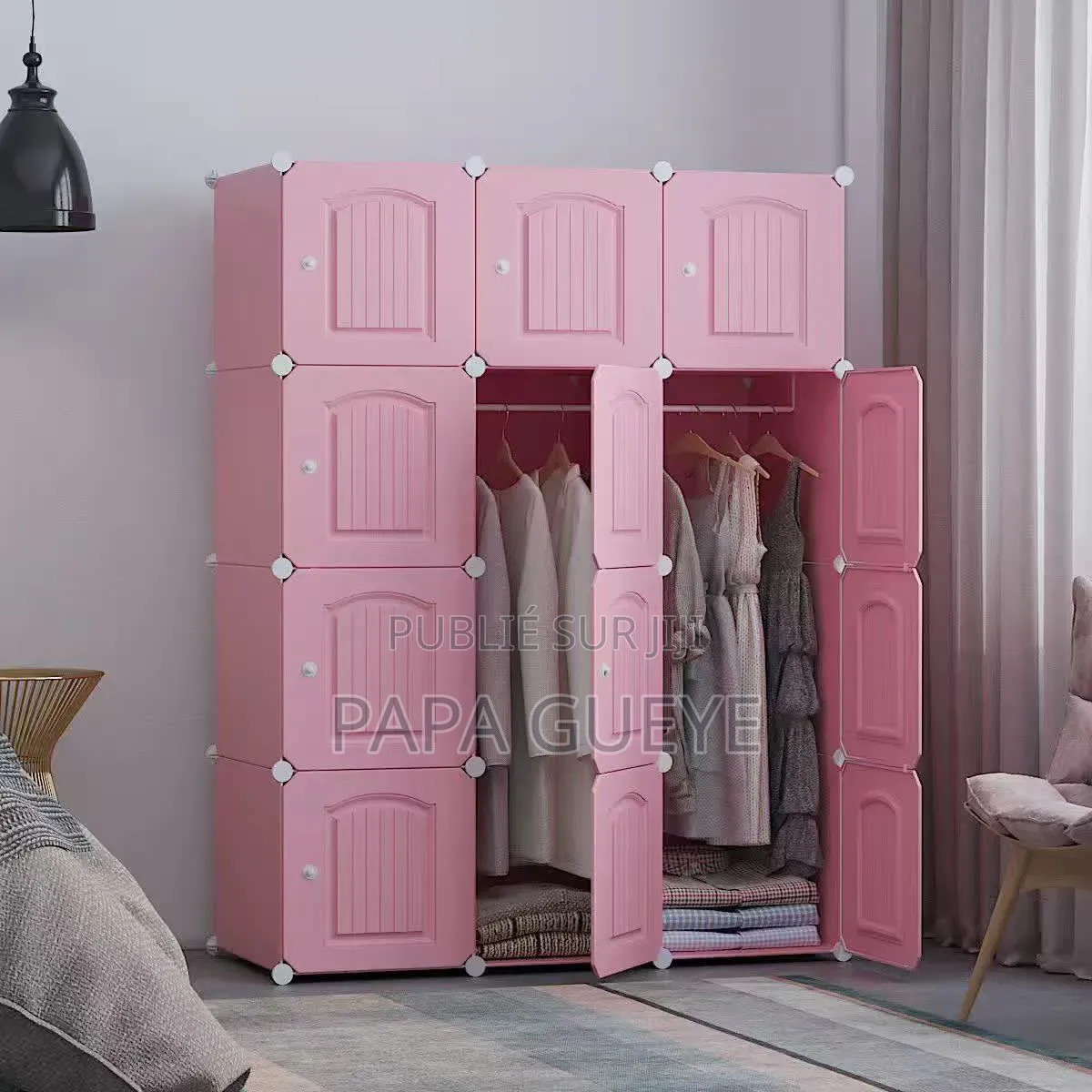 Armoire Portant À Vêtements 9 Cubes - Facile À Monter