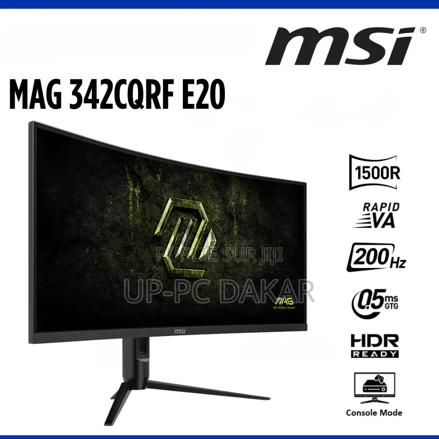 Écran Incurvé MSI 34" 200hz 0.5ms UWQHD