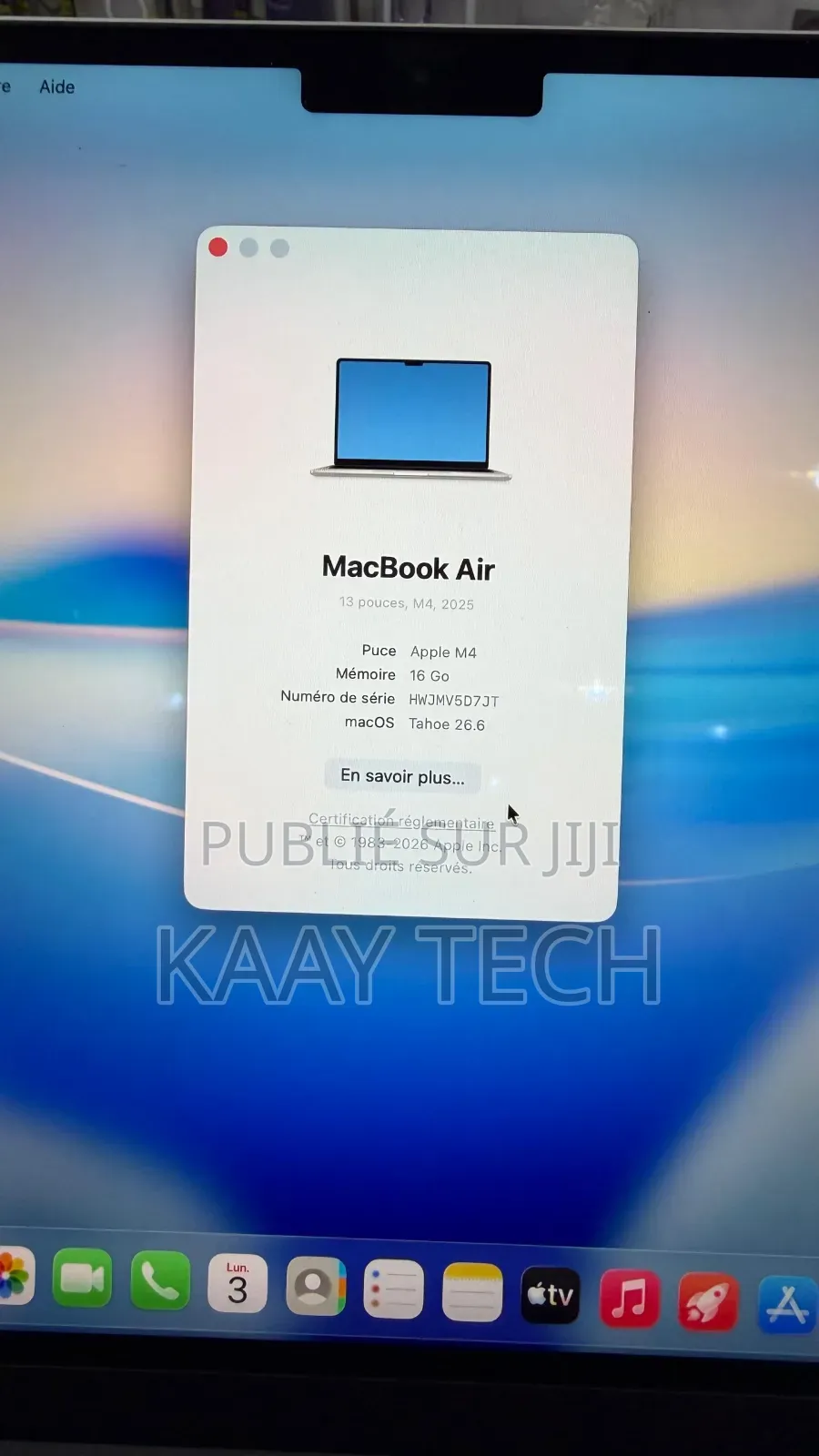 Nouveau Apple MacBook Air 2025 M4 16GB Apple M4 SSD 512GB