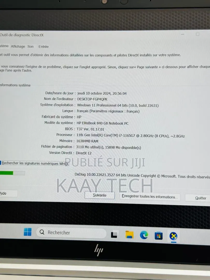 Ordinateur portable HP EliteBook 840 G8 16GB Intel Core i7 SSD 256GB