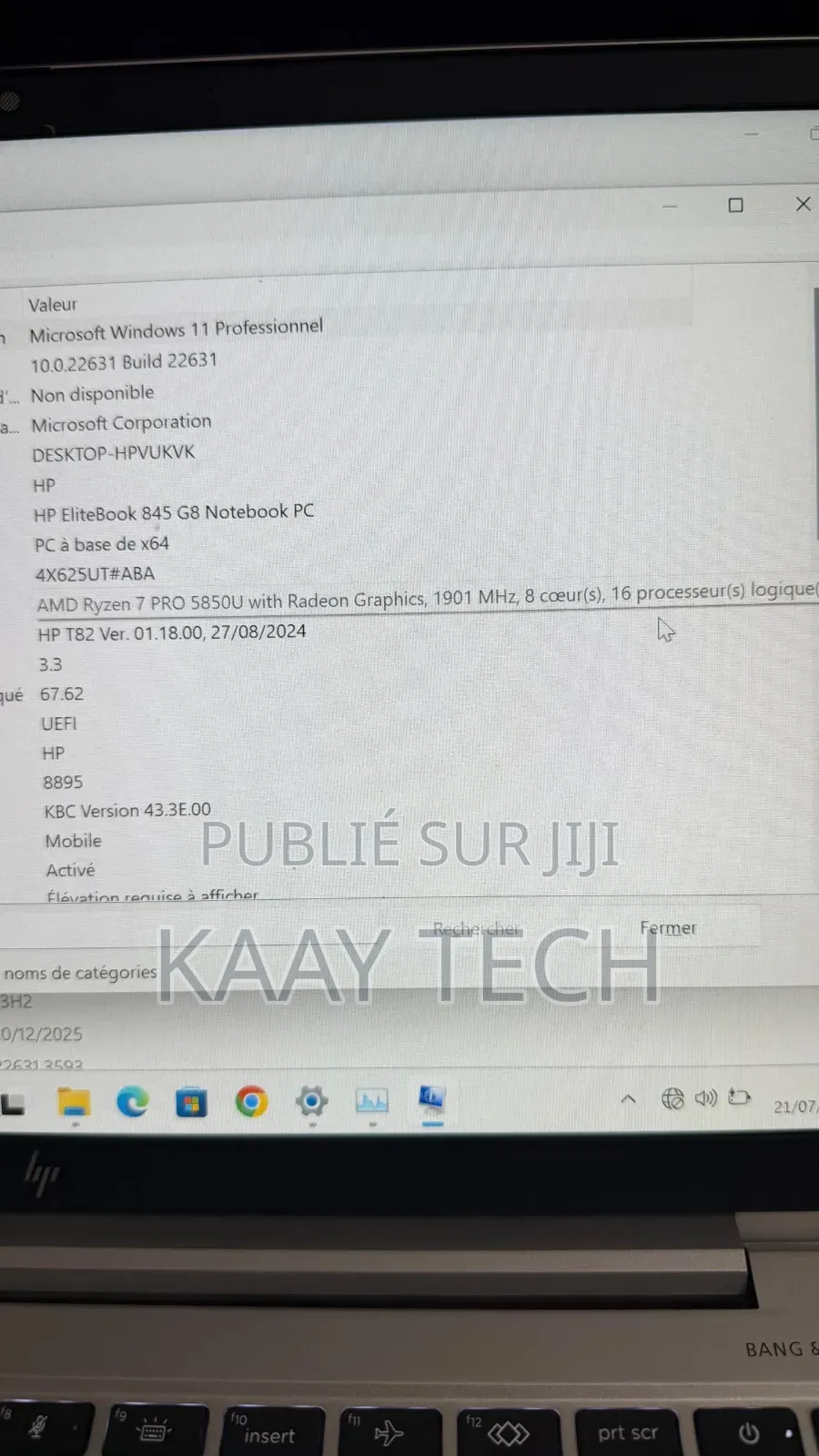 Ordinateur portable HP EliteBook 845 G8 16GB AMD Ryzen 7 SSD 256GB