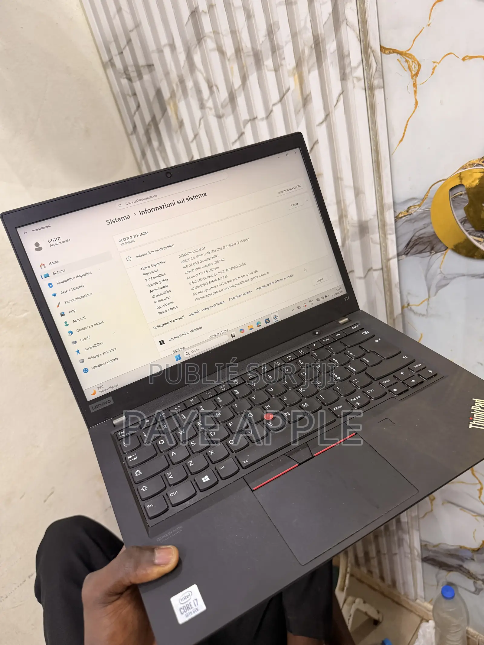 Nouveau Lenovo ThinkPad T14 16GB Intel Core i7 SSD 512GB