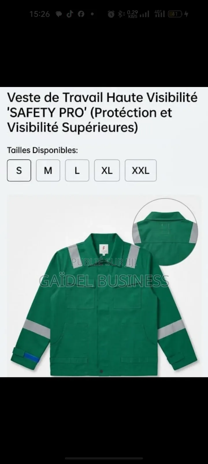 Veste De Travail Vert Haute Visibilité Avec