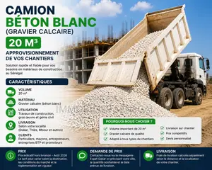 Camion Béton Blanc Calcaire 20 M3