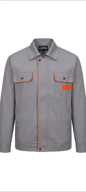 Veste De Travail Professionnelle AFM – Gris Orange