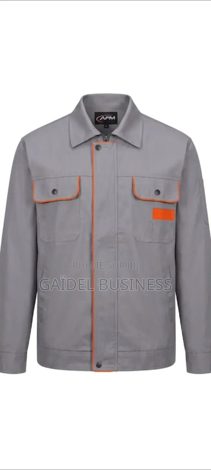 Veste De Travail Professionnelle AFM – Gris Orange