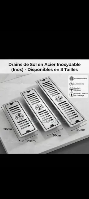 Caniveau De Douche / Drain De Sol en Acier Inoxydable (Inox)
