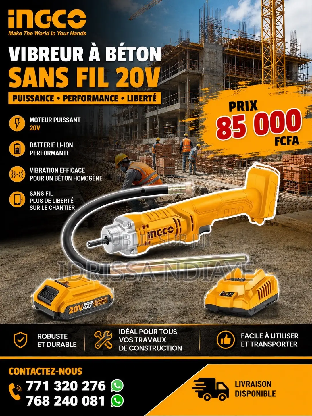 Vibreur À Béton Sans Fil