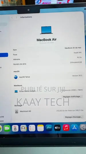 Ordinateur portable Apple MacBook Air 2025 M4 16GB Apple M4 SSD 256GB